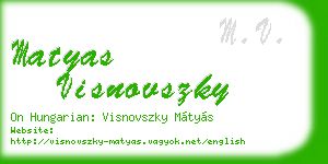 matyas visnovszky business card