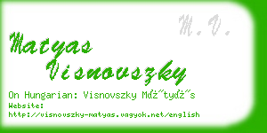 matyas visnovszky business card